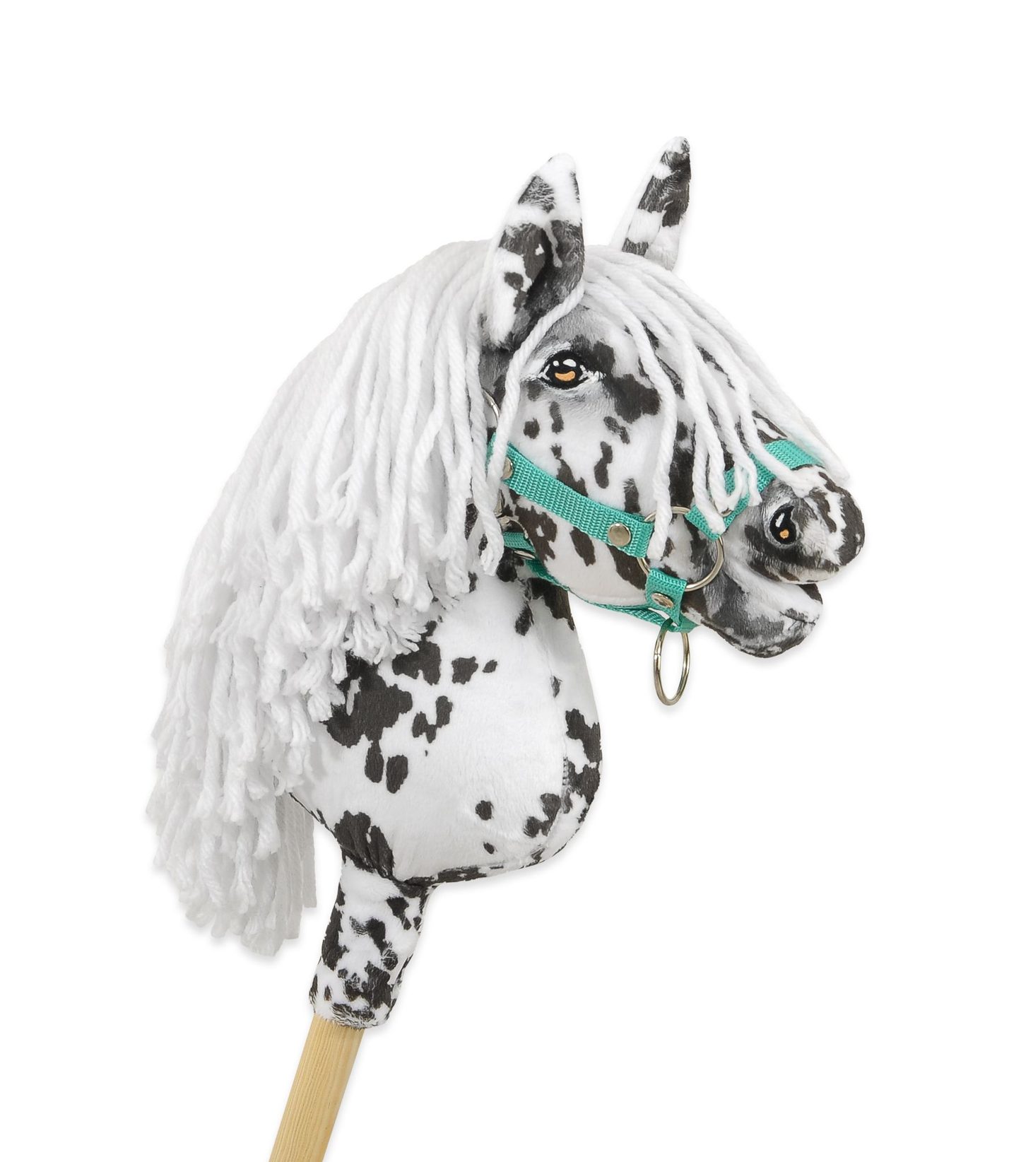 Hobby Horse Średni koń na kiju Premium tarantowaty biało-czarny z białą grzywą A4