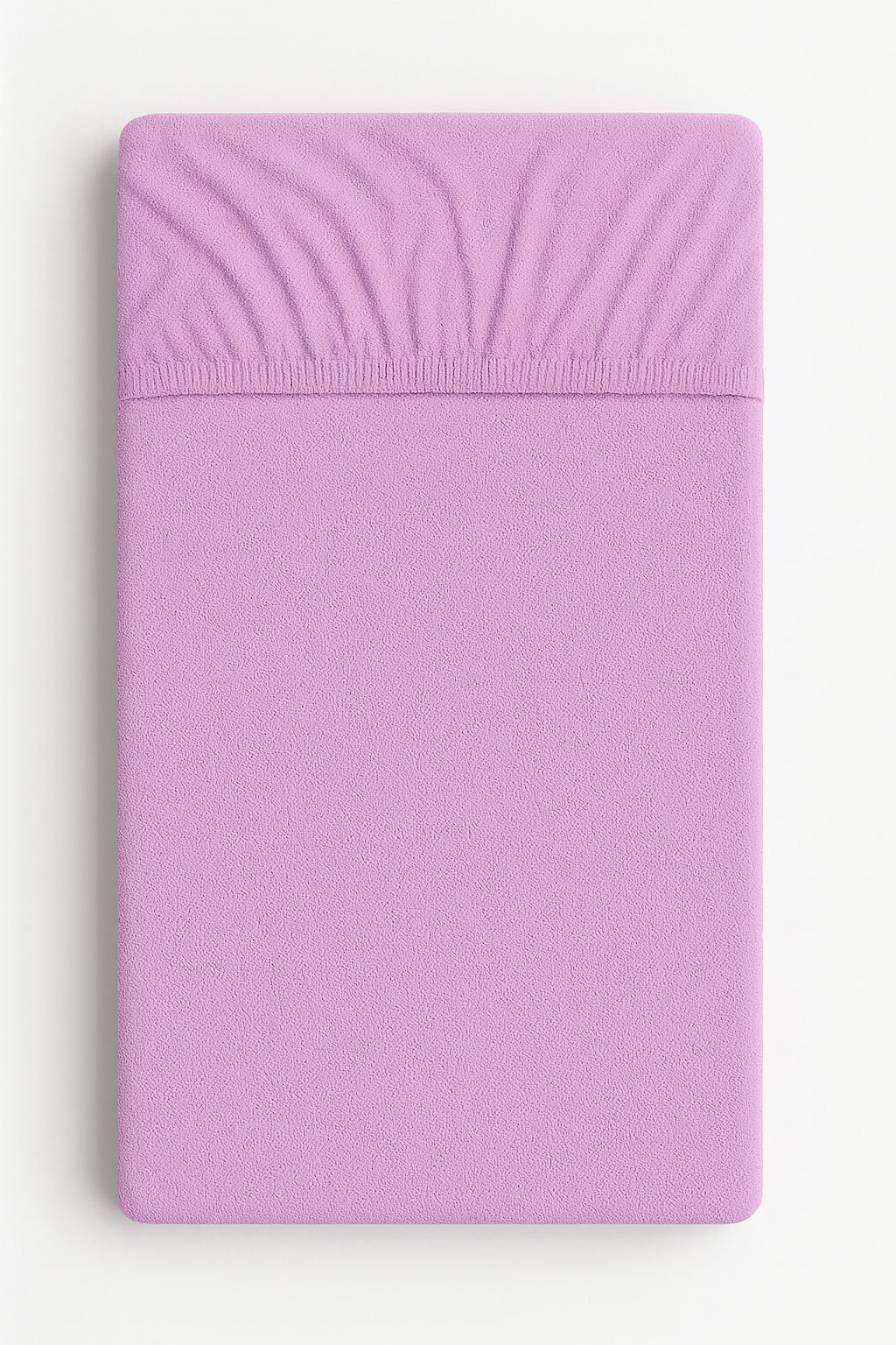 Prześcieradło frotte z gumką do łóżeczka 120x60cm - fioletowe