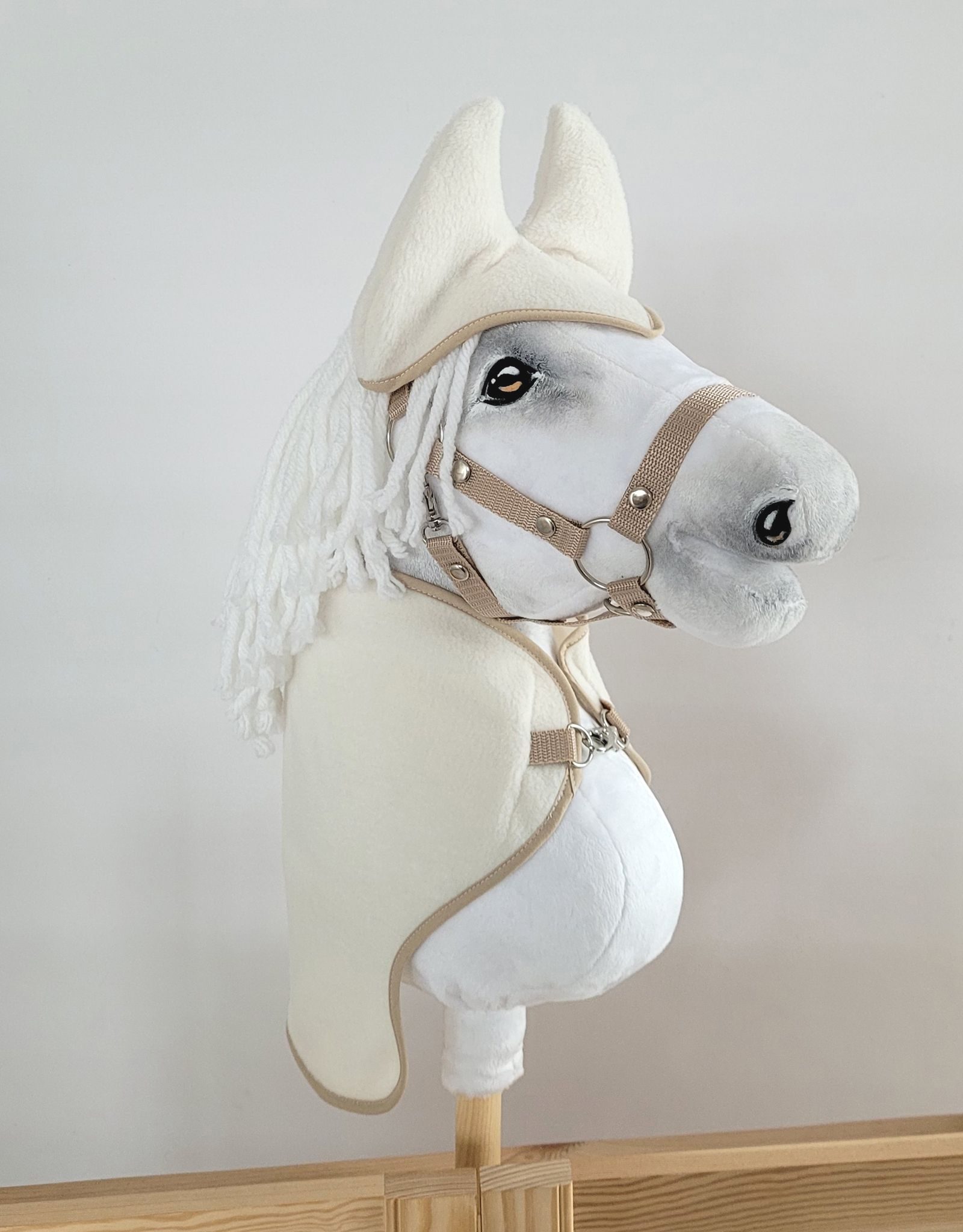 Zestaw dla Hobby Horse A3: polarowa derka + nauszniki – kremowy