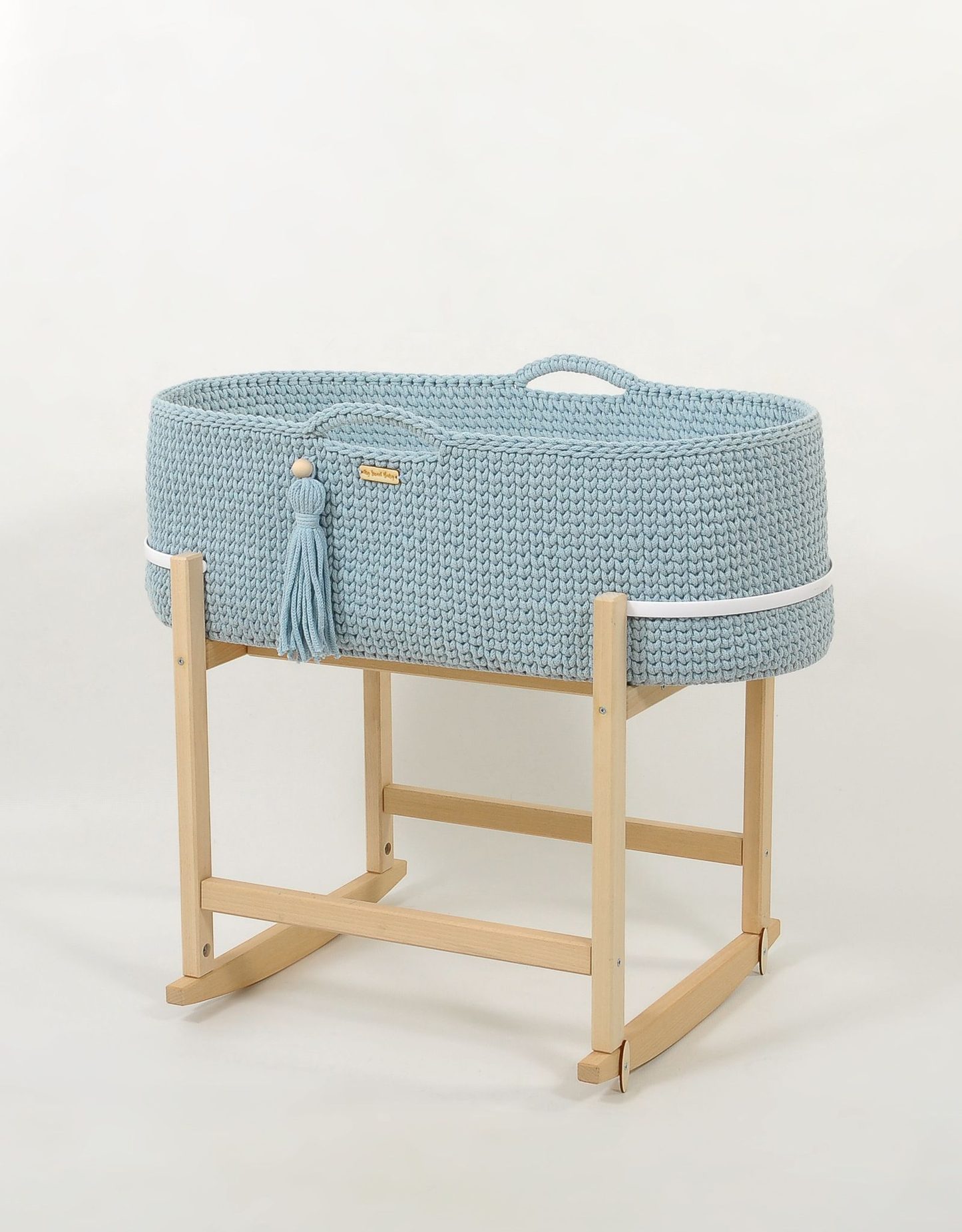 Kosz Mojżesza BOHO Handmade z kołyską - śmietanka