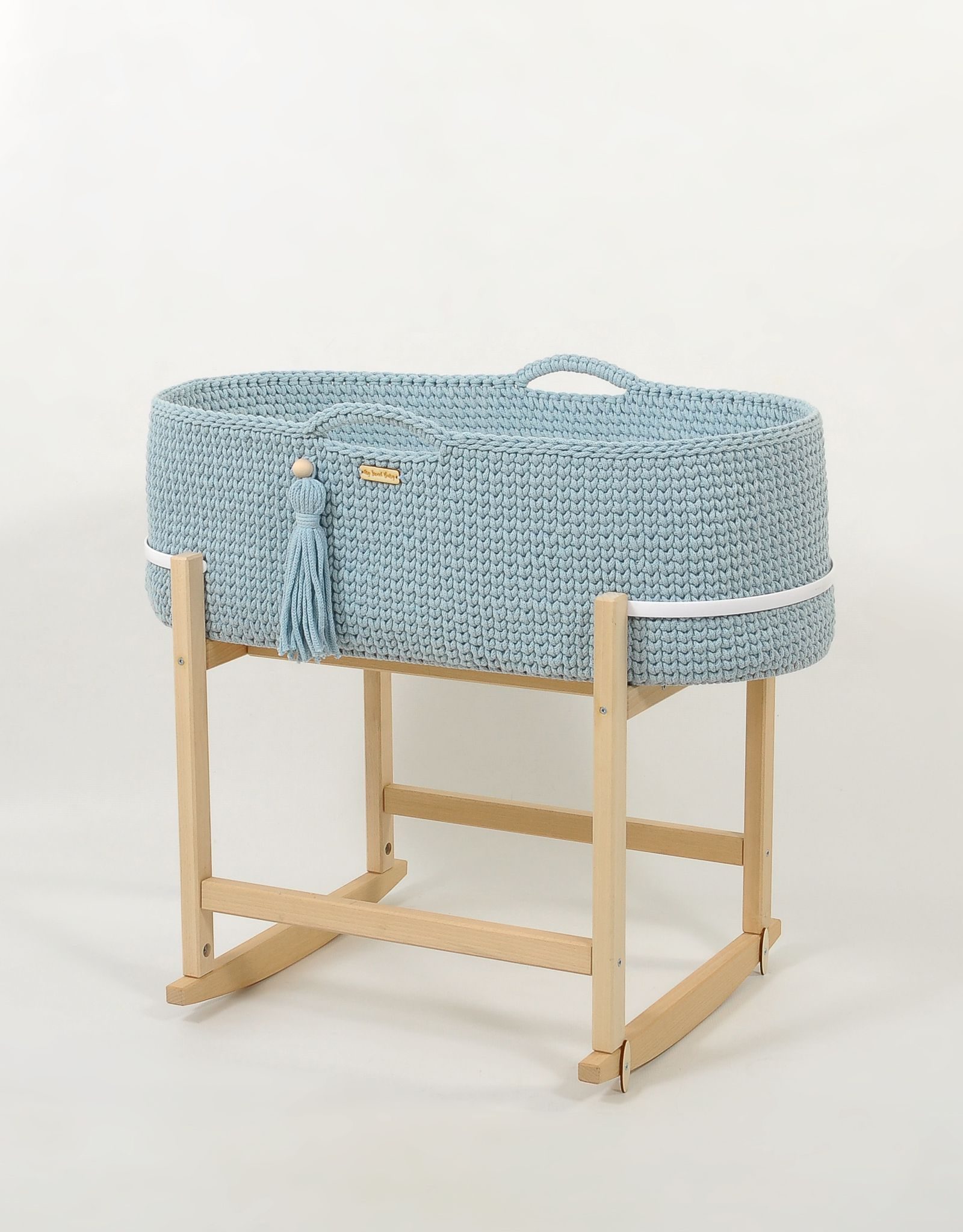 Kosz Mojżesza BOHO Handmade z kołyską - śmietanka