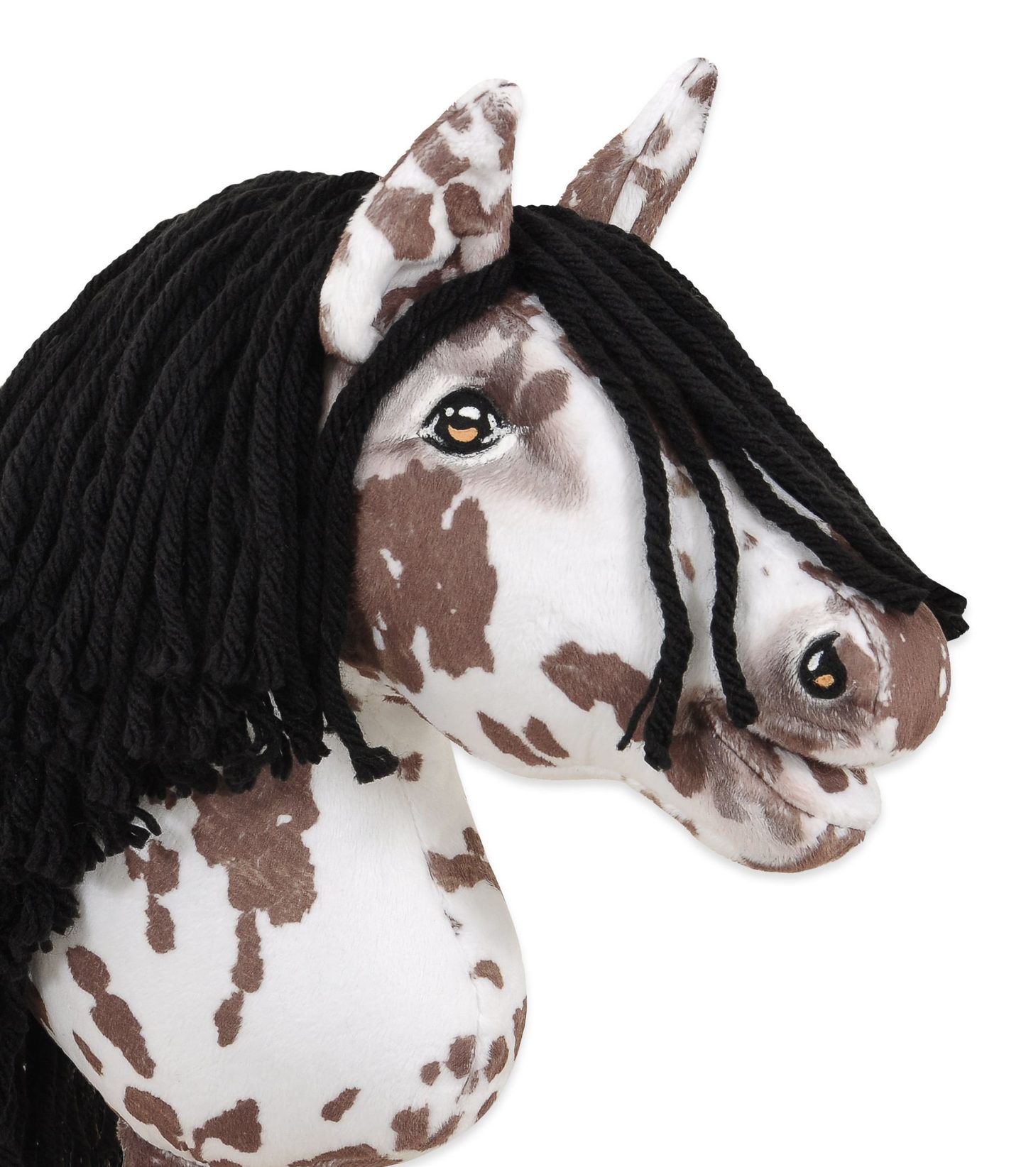 Hobby Horse Mały koń na kiju Premium tarantowaty biało-brązowy z czarną grzywą A4