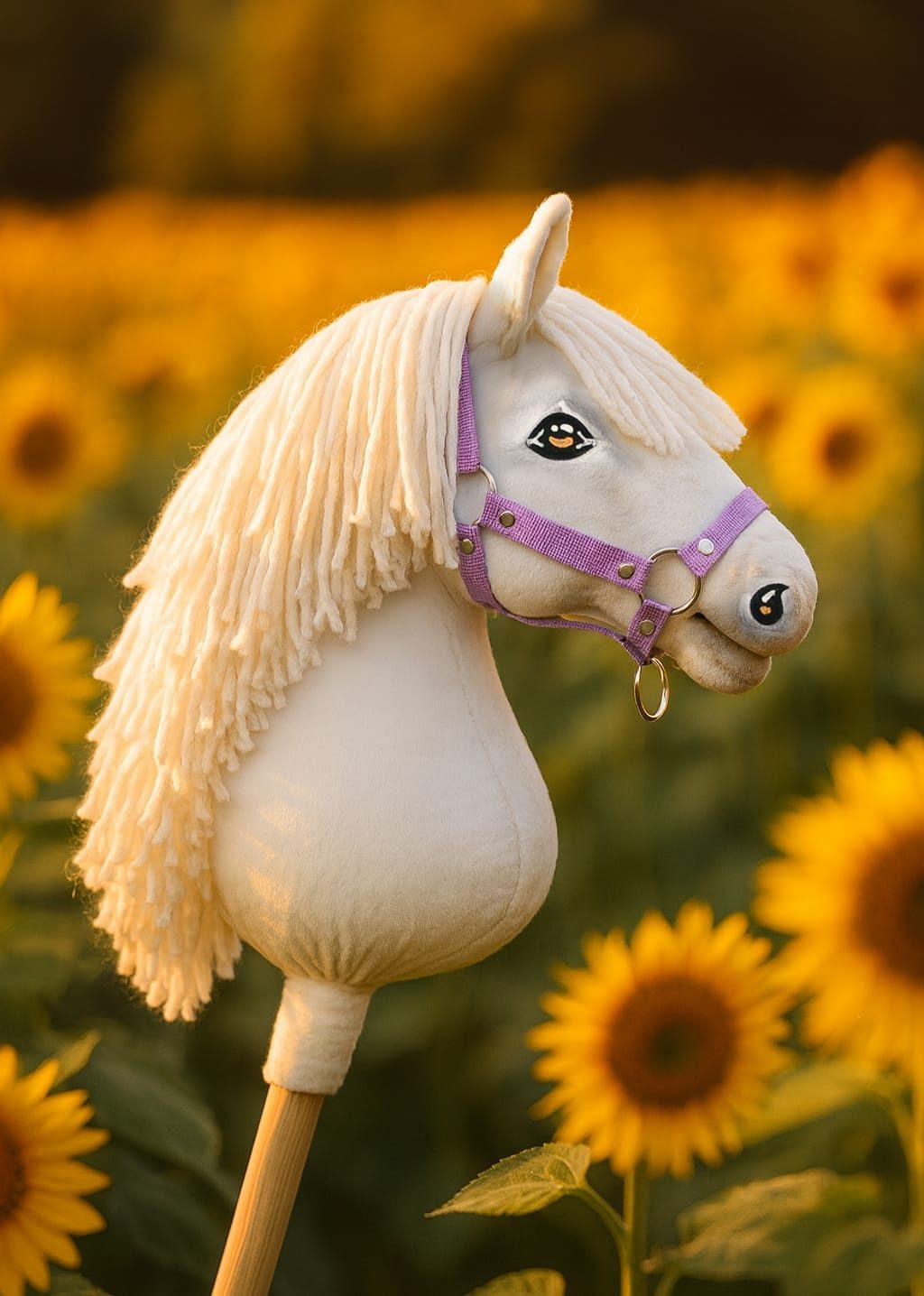 Hobby Horse Duży koń na kiju Premium - biały A3