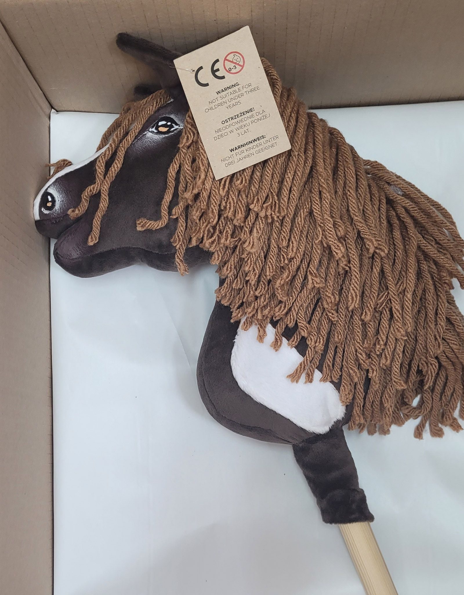 Hobby Horse Średni koń na kiju Premium brązowy western ciemnogniady z ciemną grzywą A4