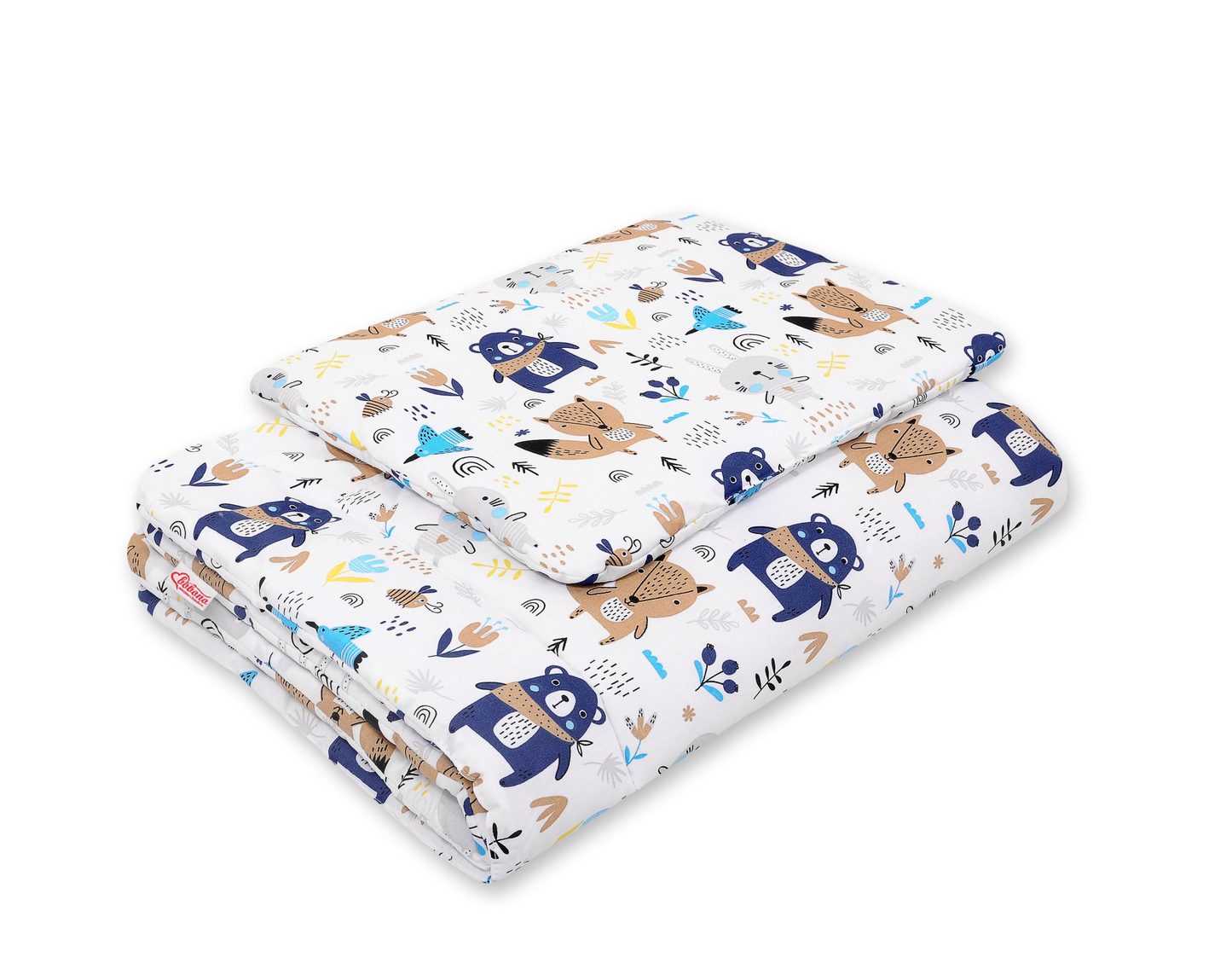 Komplet pościeli dla niemowląt z wypełnieniem 2-cz 75x100cm NEWBORN - misie niebieskie
