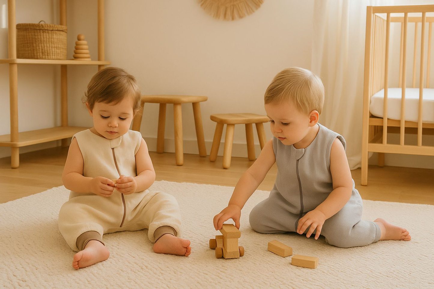 Muślinowy śpiworek dla dzieci z nogawkami L 9-24 mcy letni TOG 1.0 - szary