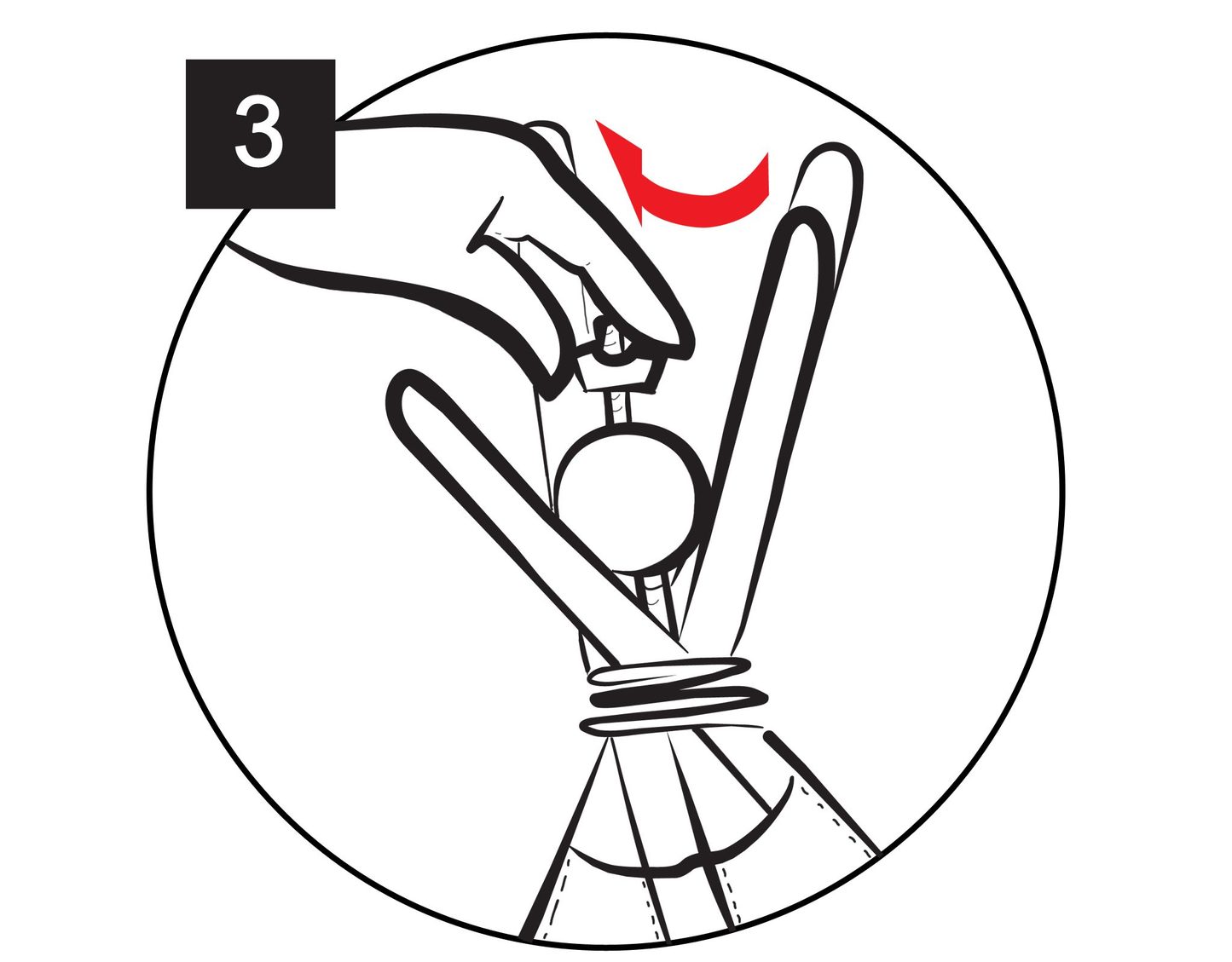 Stabilizator do tipi drewniany