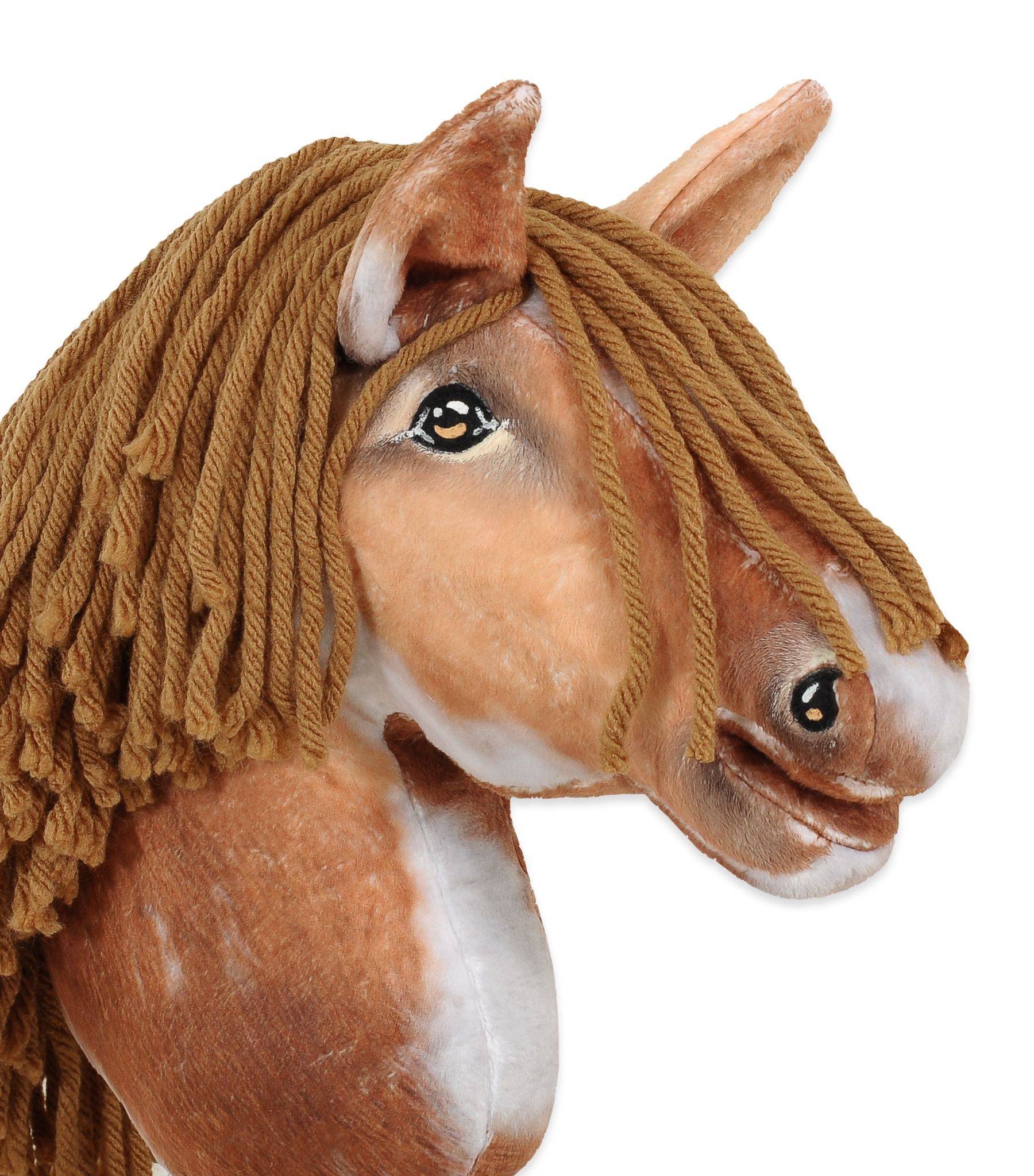 Hobby Horse Średni koń na kiju Premium srokaty tobiano z brązową grzywą A4