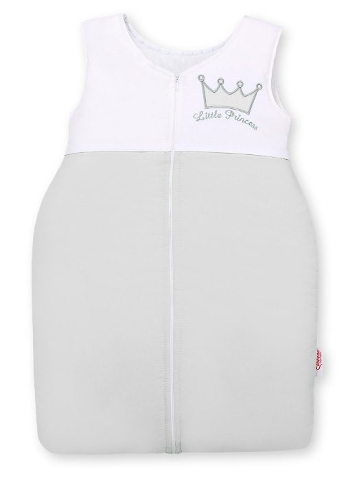 Śpiworek dla dzieci bawełniany M 6-12 mcy TOG 2.5 całoroczny ocieplany Little Princess szary