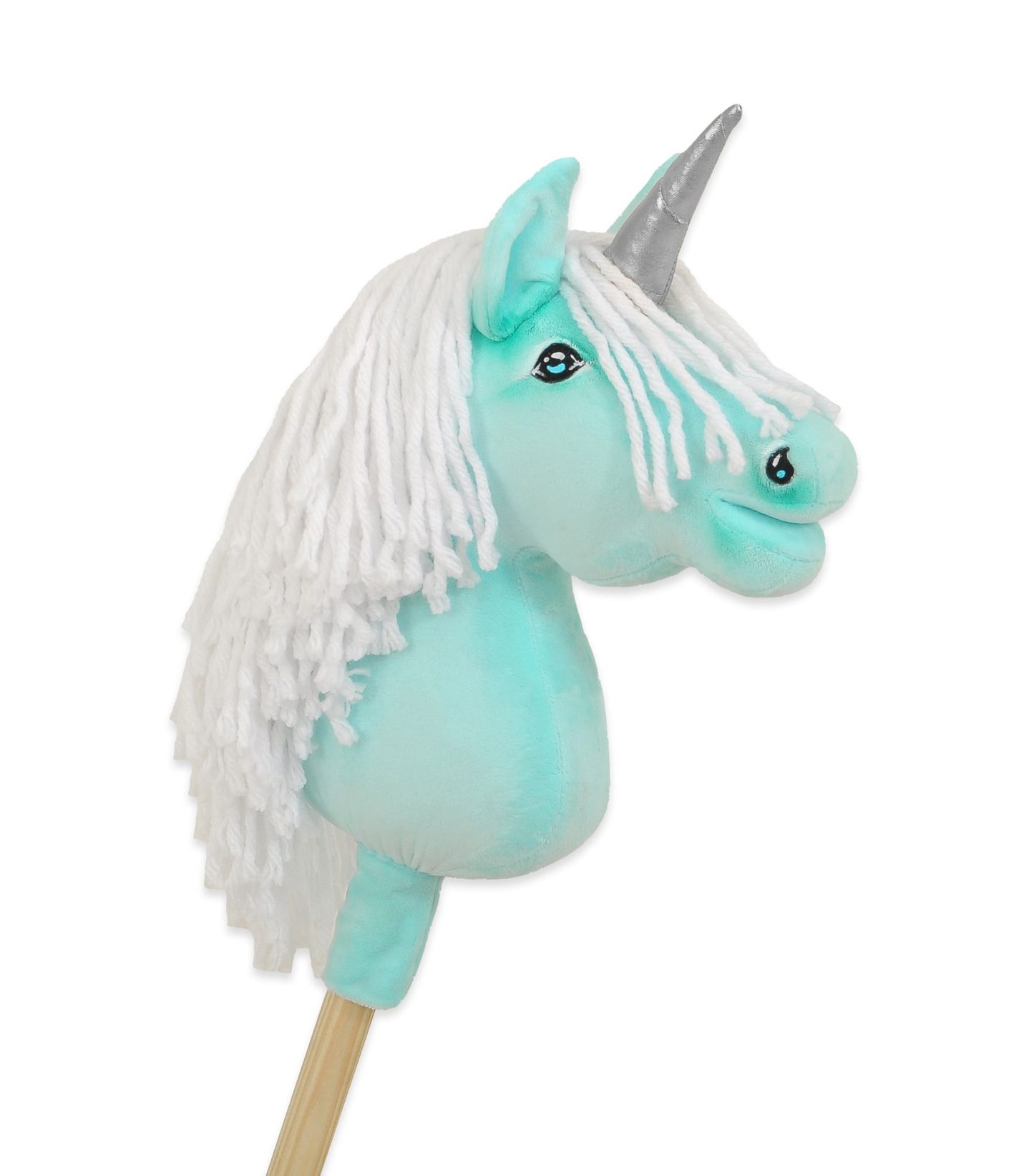 Hobby Horse Jednorożec na kiju różowy z różową grzywą i złotym rogiem A4