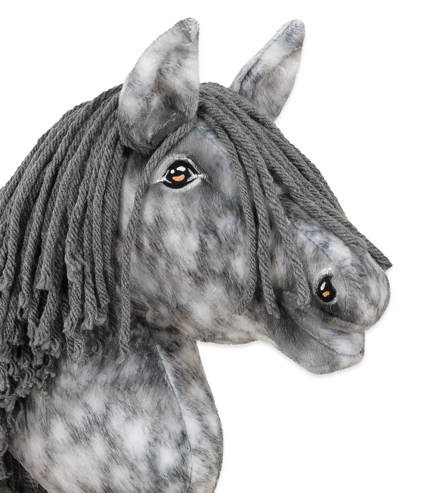 Hobby Horse Średni koń na kiju Premium siwek jabłkowity z siwą grzywą A4