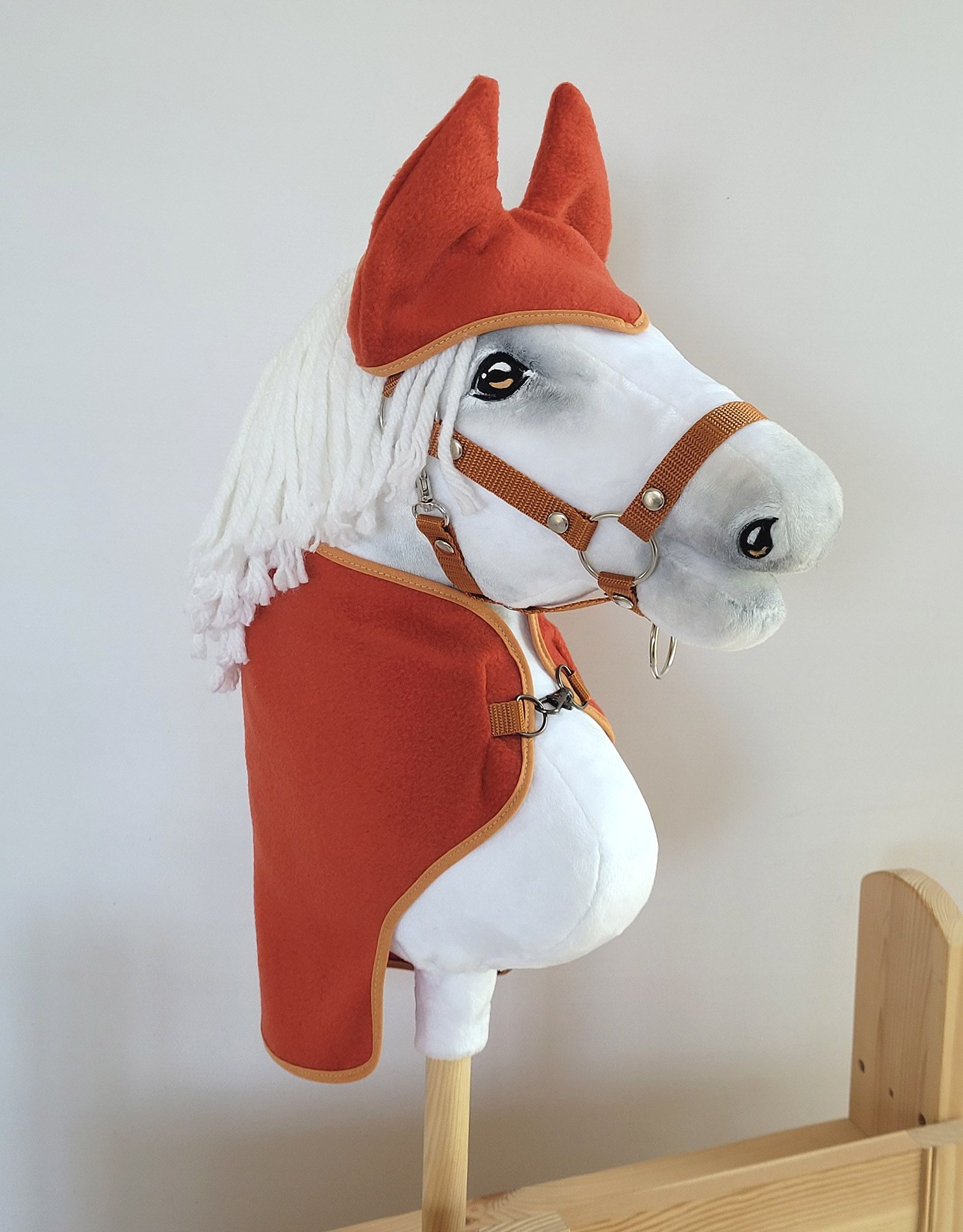 Zestaw dla Hobby Horse uniwersalny A4 i A5: polarowa derka + nauszniki – rudy