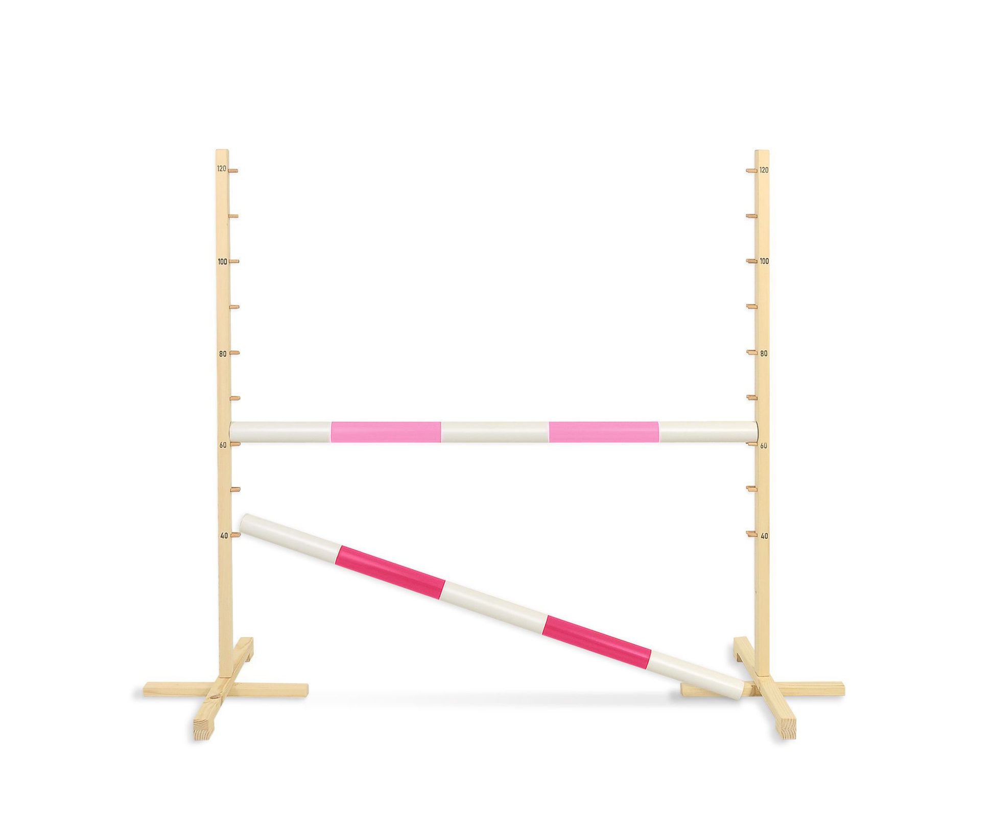 Przeszkoda skokowa do Hobby Horse 120cm, dwie belki - jasny róż i ciemny róż