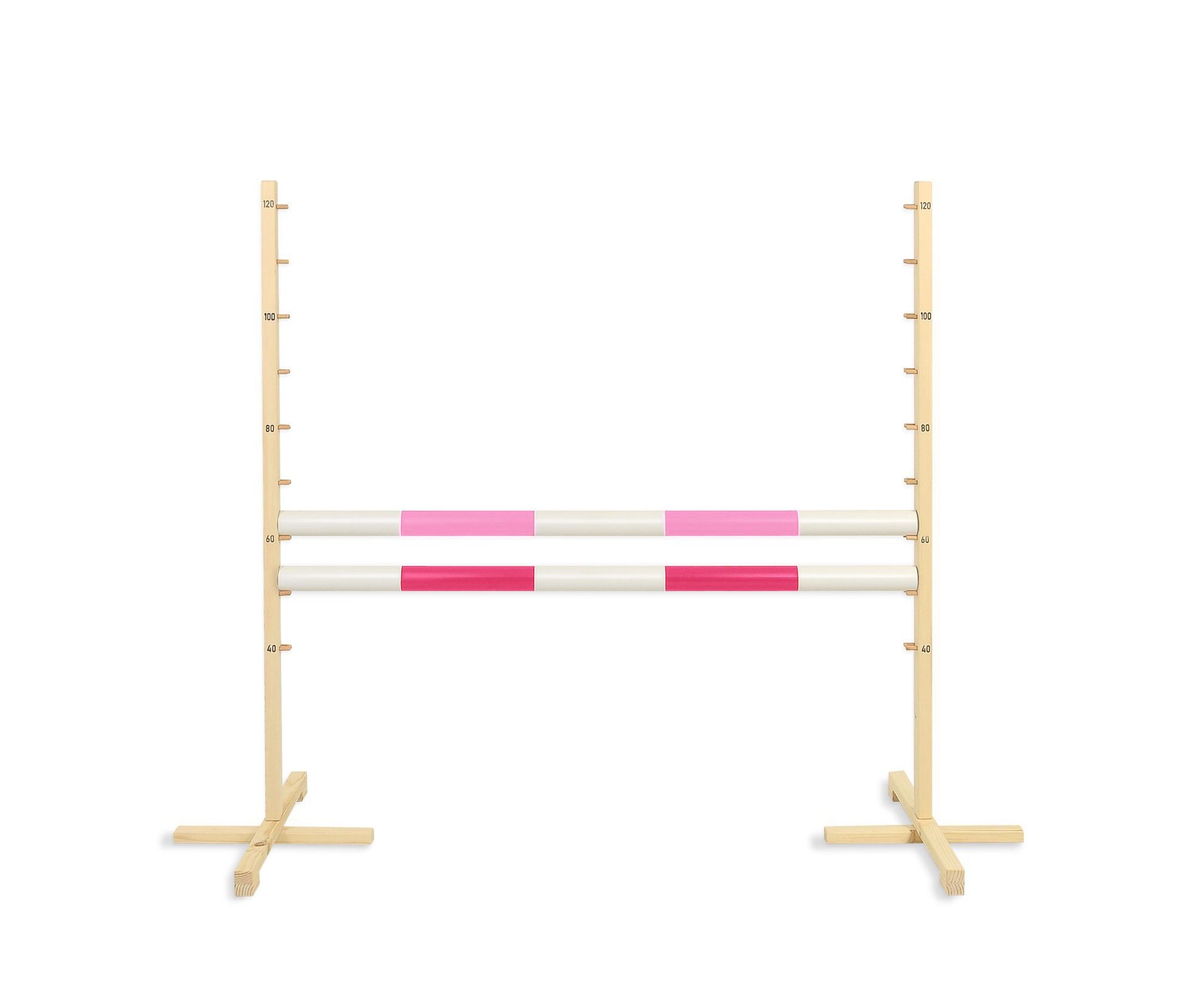 Przeszkoda skokowa do Hobby Horse 120cm, dwie belki - jasny róż i ciemny róż