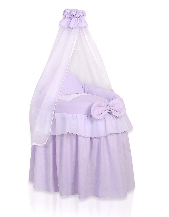 Wózek dla lalek Kosz Mojżesza dla lalek z baldachimem LITTLE PRINCESS różowy