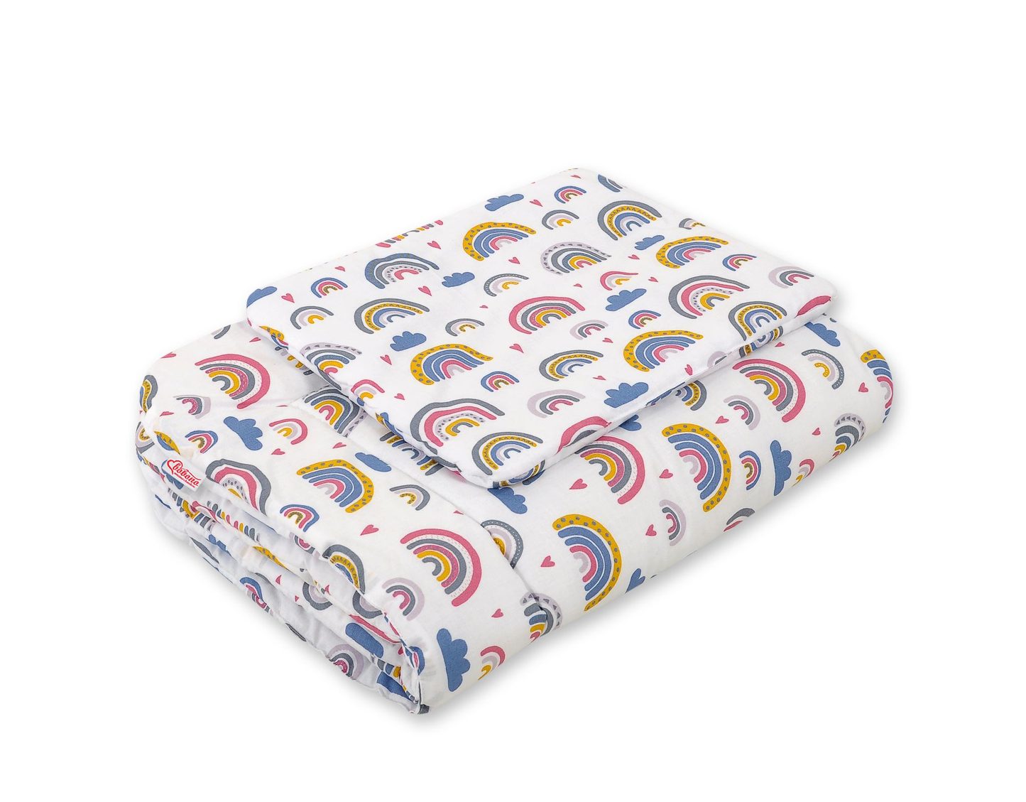 Komplet pościeli dla niemowląt z wypełnieniem 2-cz 75x100cm NEWBORN - misie niebieskie