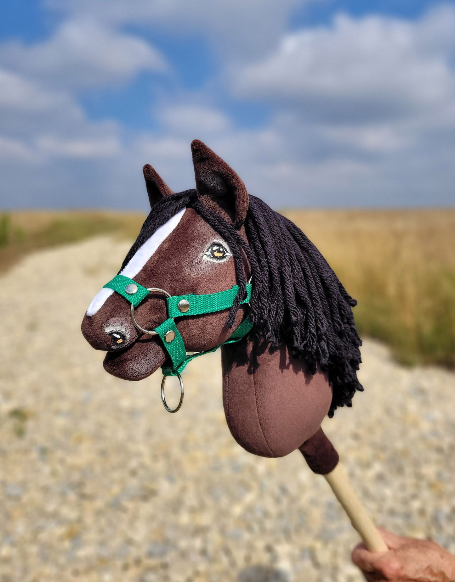 Hobby Horse Średni koń na kiju Premium ciemnobrązowy ciemogniady A4