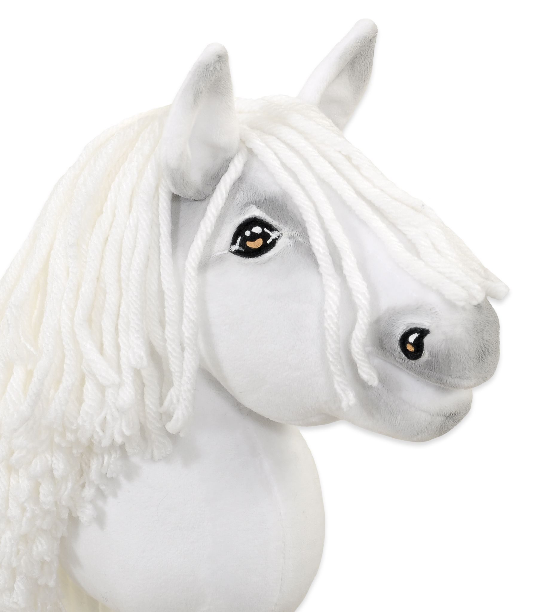 Hobby Horse Mały koń na kiju Premium biały z biała grzywą A5
