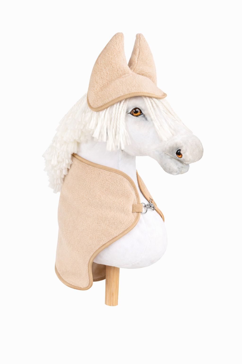 Zestaw dla Hobby Horse uniwersalny A4 i A5: polarowa derka + nauszniki – beżowy