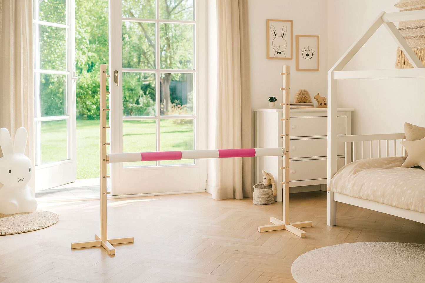 Belka do przeszkody do skakania na Hobby Horse - różowa - 120 cm