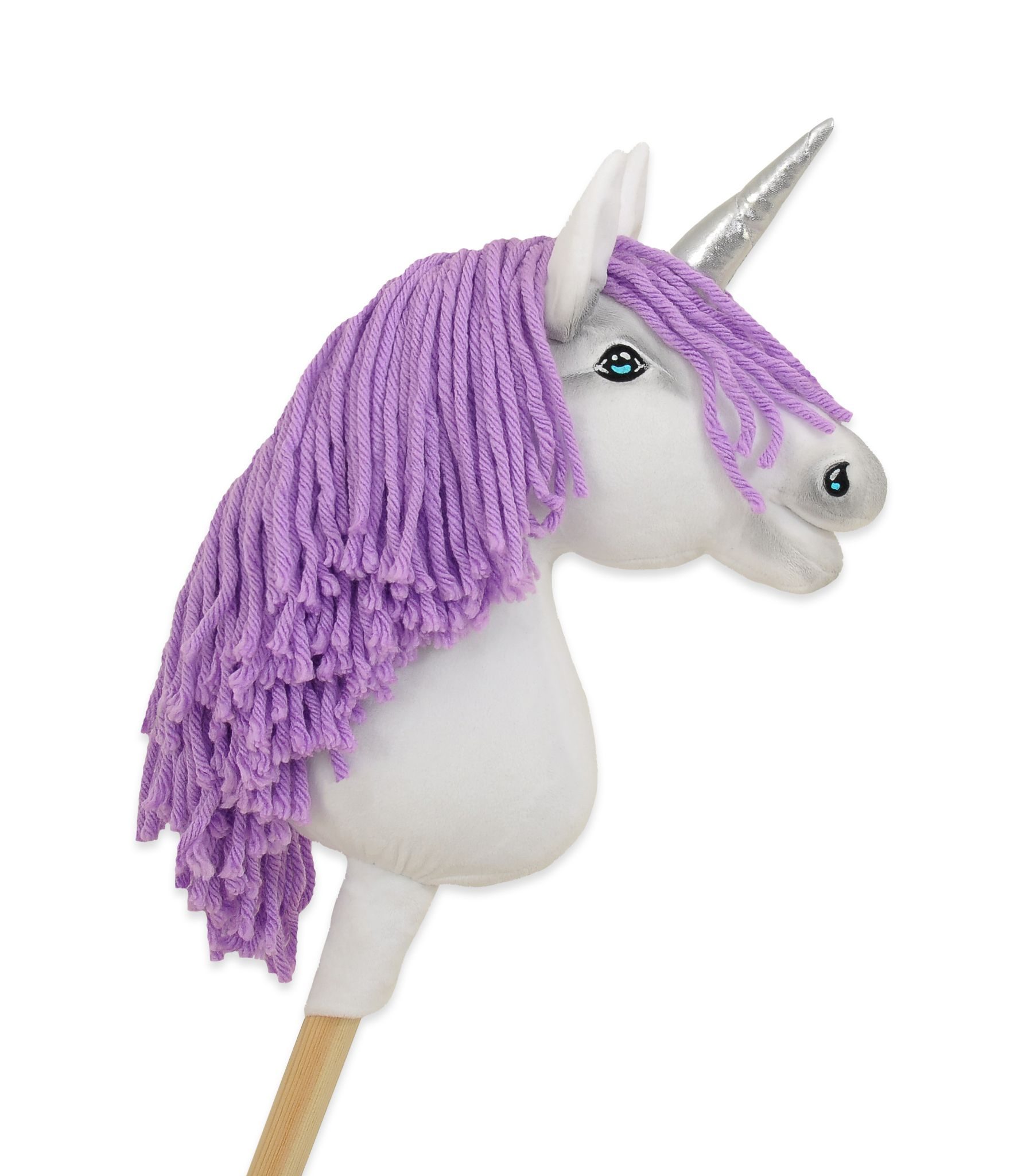 Hobby Horse Jednorożec na kiju różowy z różową grzywą i złotym rogiem A4