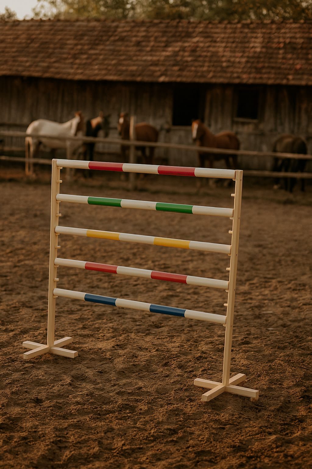 Przeszkoda skokowa do Hobby Horse 120cm, dwie belki - czerwona i niebieska