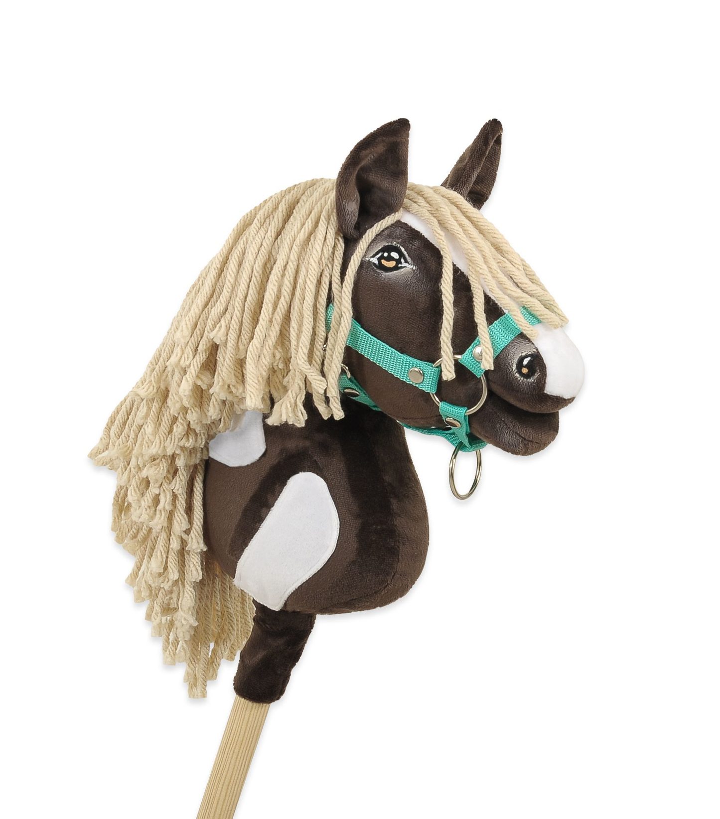 Hobby Horse Średni koń na kiju Premium ciemnobrązowy western ciemnogniady z jasną grzywą A4