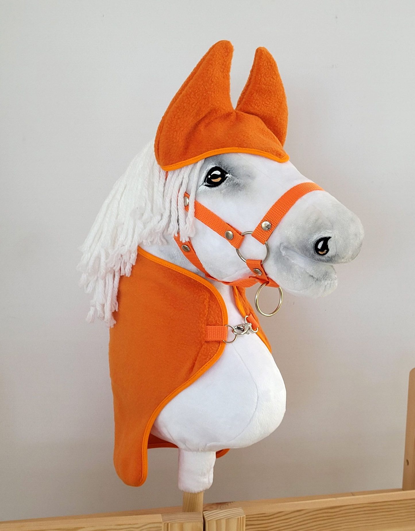 Zestaw dla Hobby Horse uniwersalny A4 i A5: polarowa derka + nauszniki – pomarańczowy