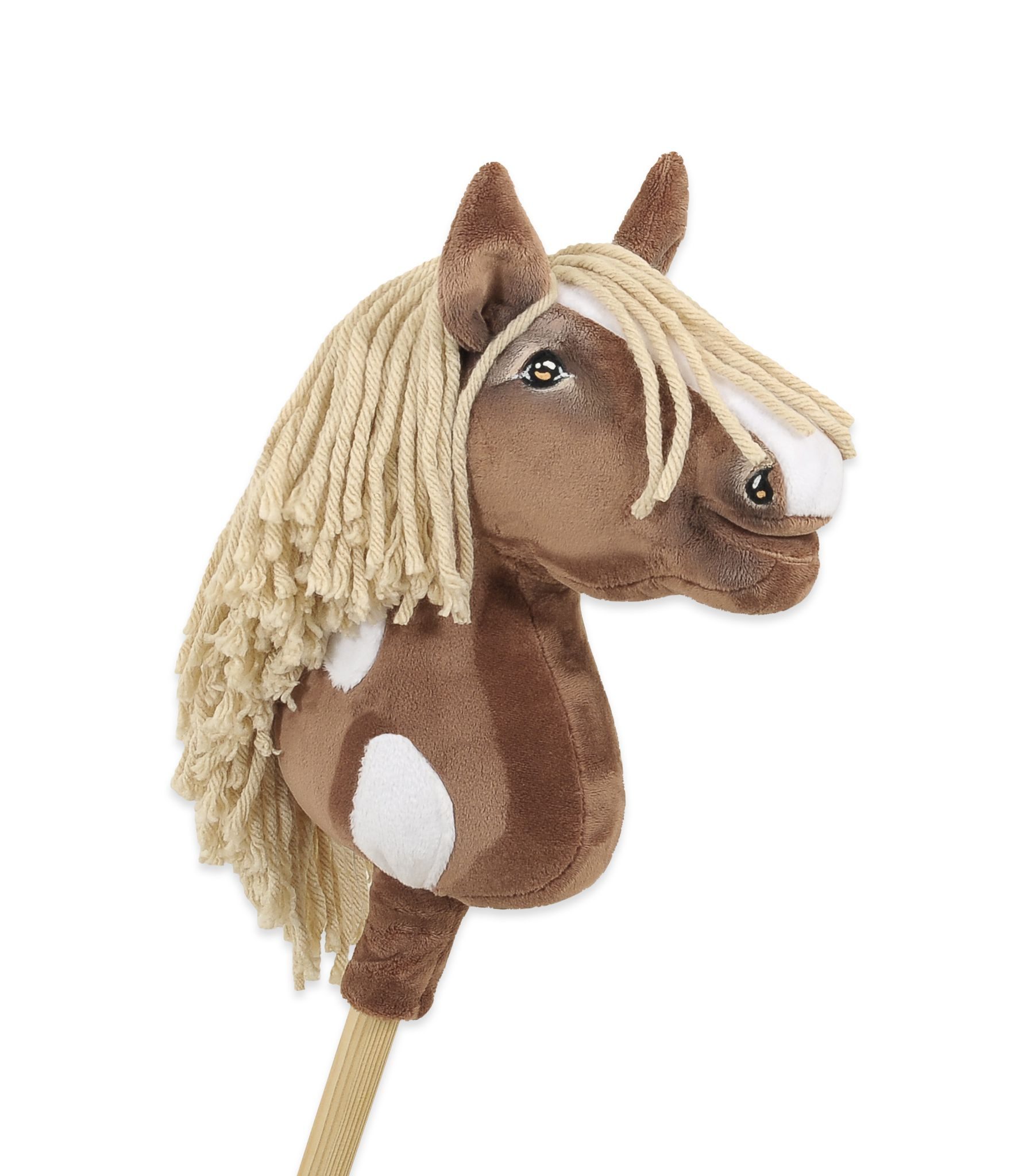 Hobby Horse Średni koń na kiju Premium beżowy western gniady z jasną grzywą A4
