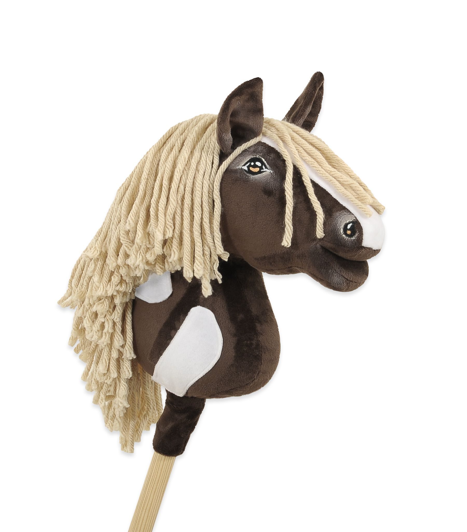 Hobby Horse Średni koń na kiju Premium ciemnobrązowy western ciemnogniady z jasną grzywą A4