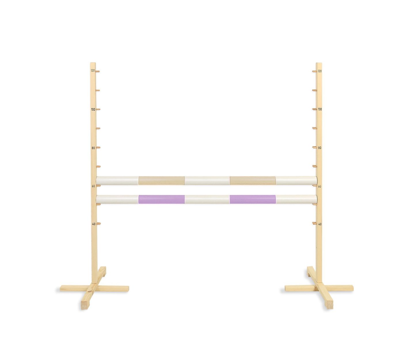 Przeszkoda skokowa do Hobby Horse 120cm, dwie belki - beżowa i jasny róż