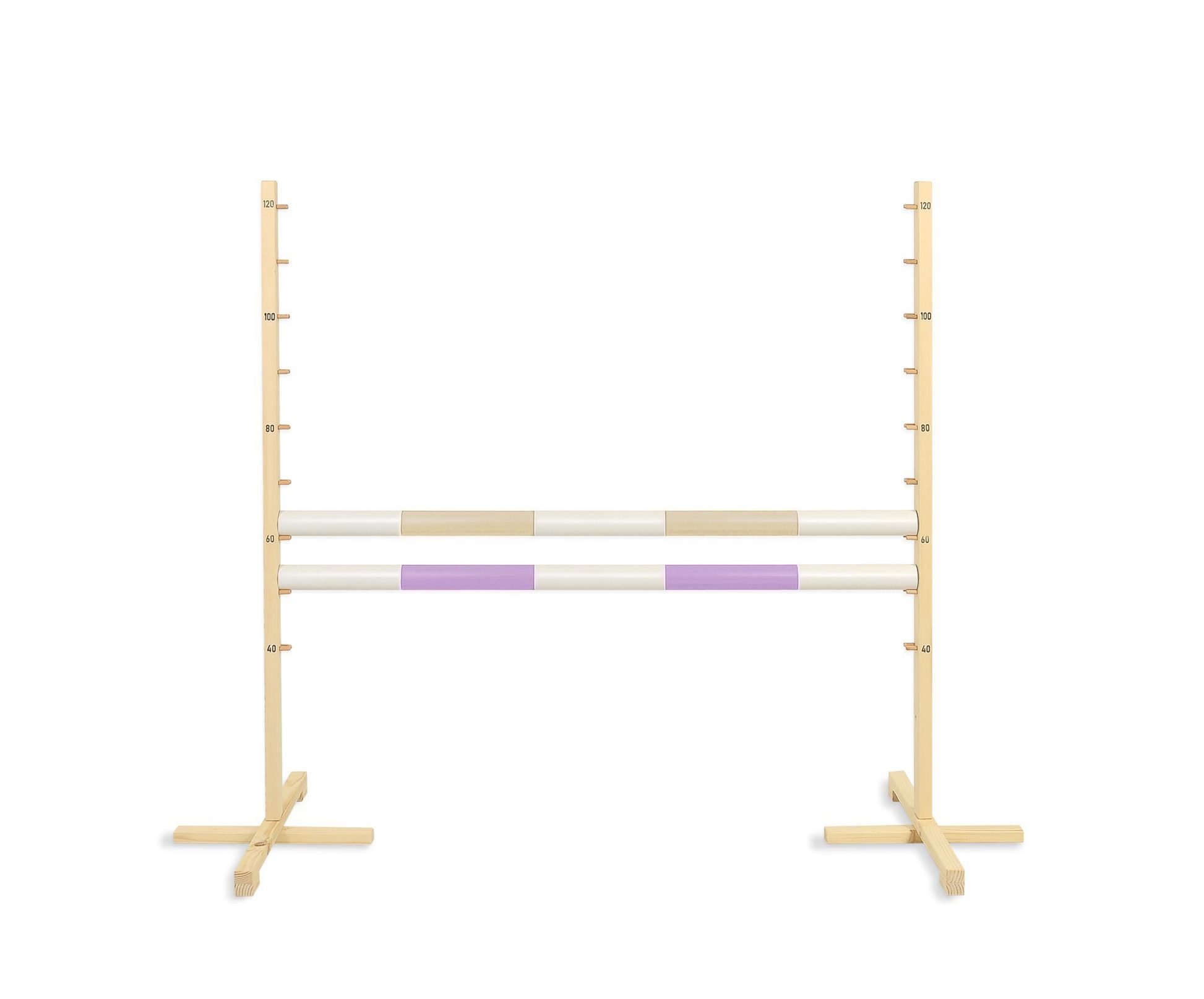 Przeszkoda skokowa do Hobby Horse 120cm, dwie belki - beżowa i jasny róż