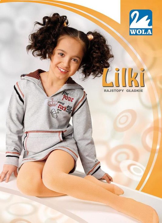 WOLA LILKI - RAJSTOPY, CIENKA BAWEŁNA, GŁADKIE 6-11 LAT - W38.004